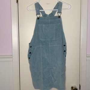 light blue corduroy overalls dress